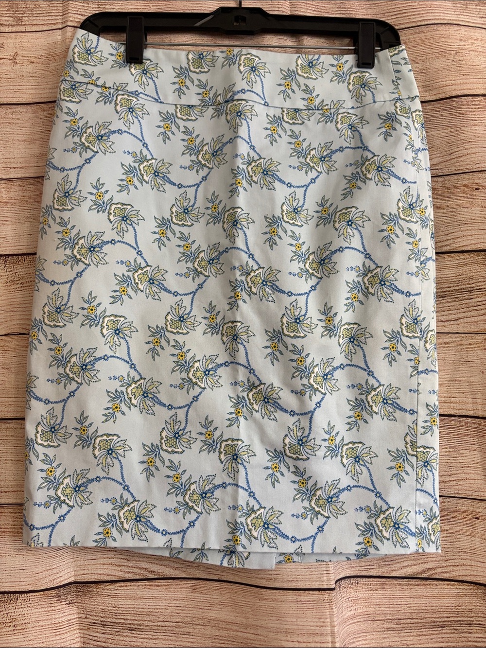 Ann Taylor Floral Skirt in Light Blue and Yellow